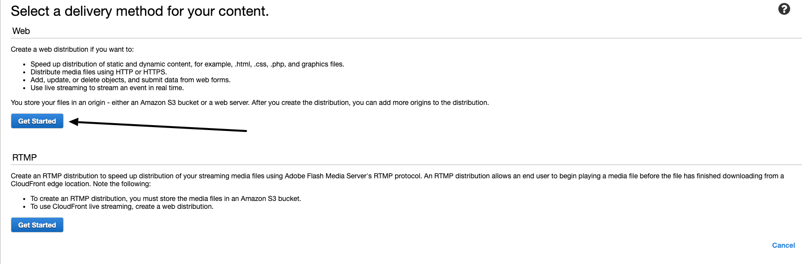 Create CloudFront distribution for S3 static web site hosing