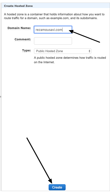 Domain name in Route53